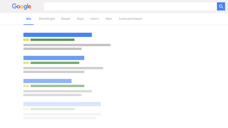 Voorbeeld zoekadvertenties