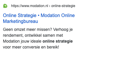 Meta description geoptimaliseerd voor belangrijke zoektermen voor pagina