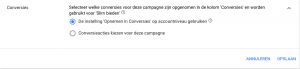 Conversies per campagne instellen