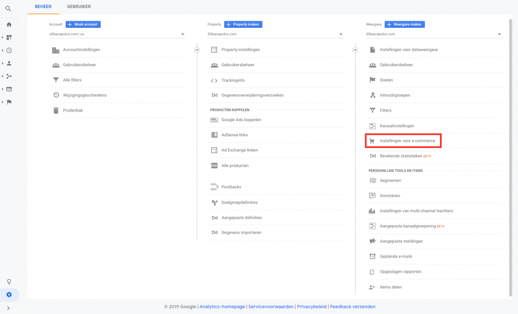 E-commerce instellen in Google Analytics