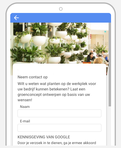 Voorbeeld leadformulier