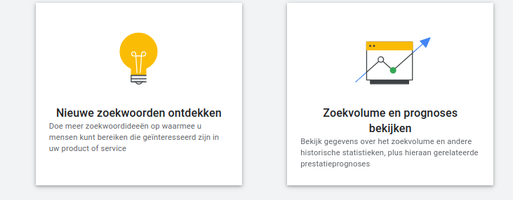 Zoekwoordplanner opties - Online Marketing Bureau Modation Nijmegen